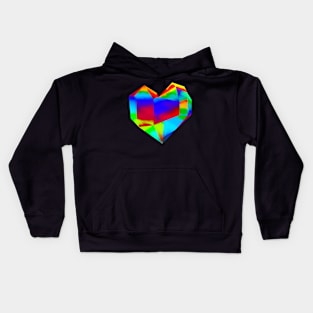 Rainbow Crystal Heart Kids Hoodie